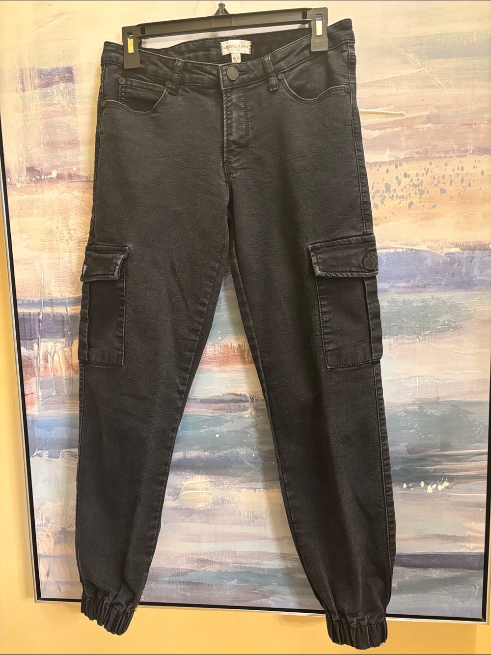 Kendall & Kylie Charcoal Black Denim-Style Pants